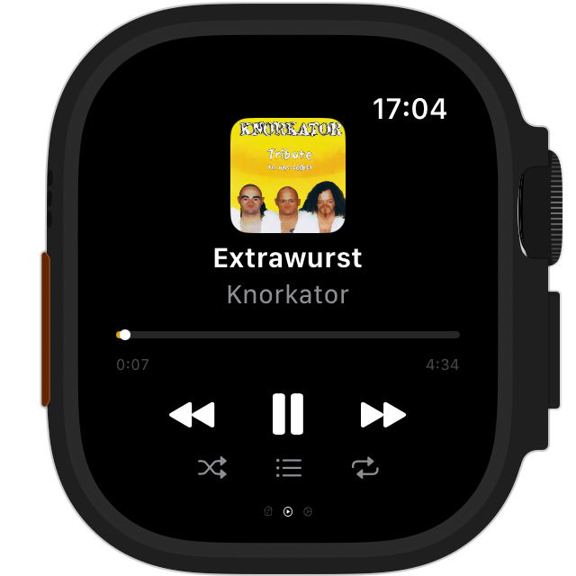 wristAmp Now Playing on Apple Watch